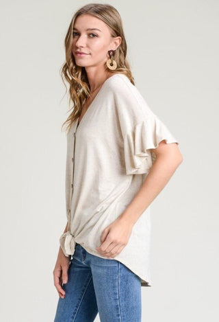 Katelyn tie top in oatmeal
