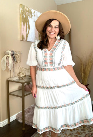 White Boho Dress