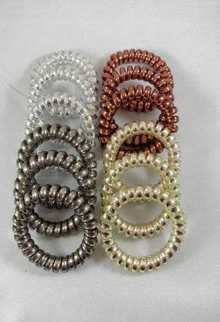 Spiral hair band set in neutral metallic