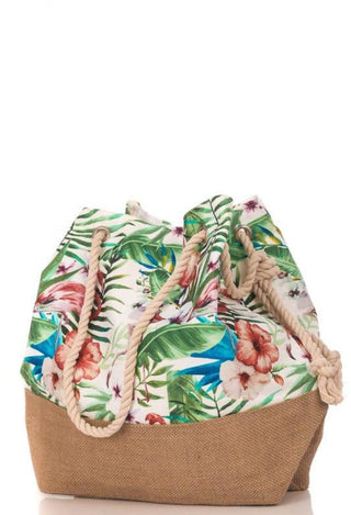 Tropical beach bag cream