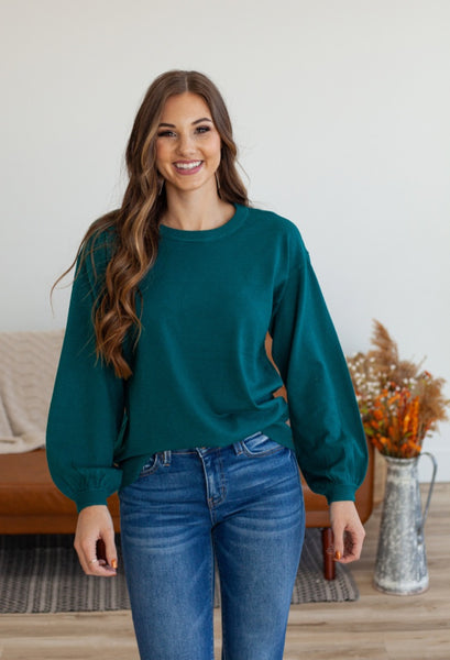 Sophia Classic Sweater in Jade