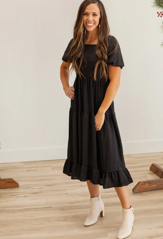 short sleeve black dress for special occassions
