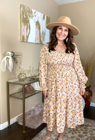 Samantha Floral Midii Dress