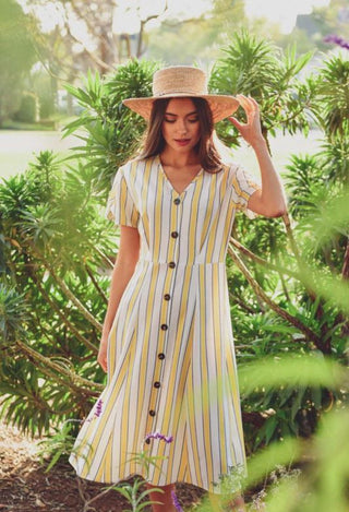 women midi stripe dress