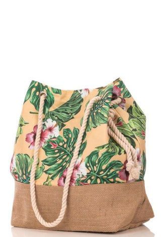 Tropical beach bag in yellow