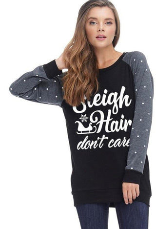 Sleigh Hair Top in black