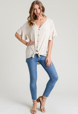 Katelyn Tie Top with jeans
