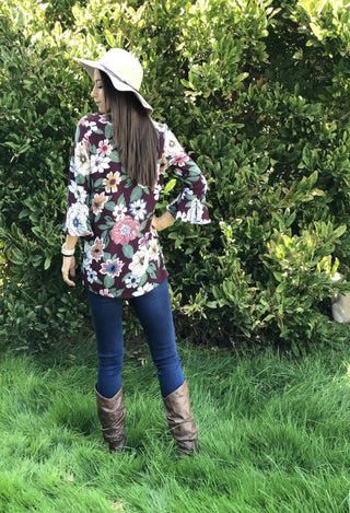 Floral Top with jeans back view