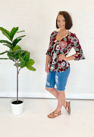 Layla twisted Floral top with shorts