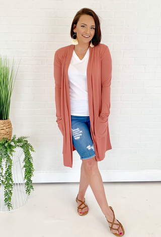 Caraway Duster Cardigan Ash Rose 